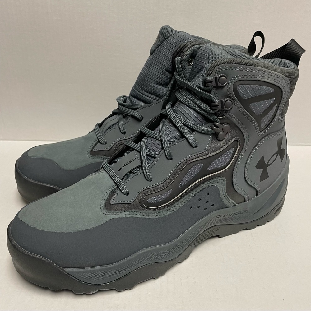 Under Armour Charged Raider Mid Waterproof Boots Men’s Size 12 Gray Black
